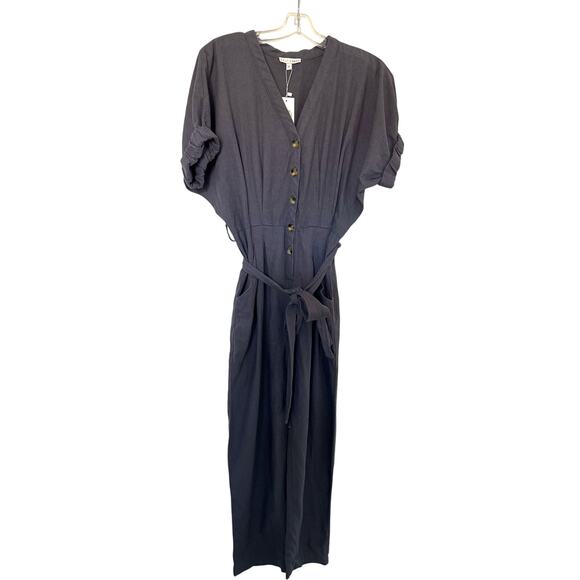 BalticBorn Linen Jumpsuit Gray Blue Purple Size Small NEW - Picture 2 of 10